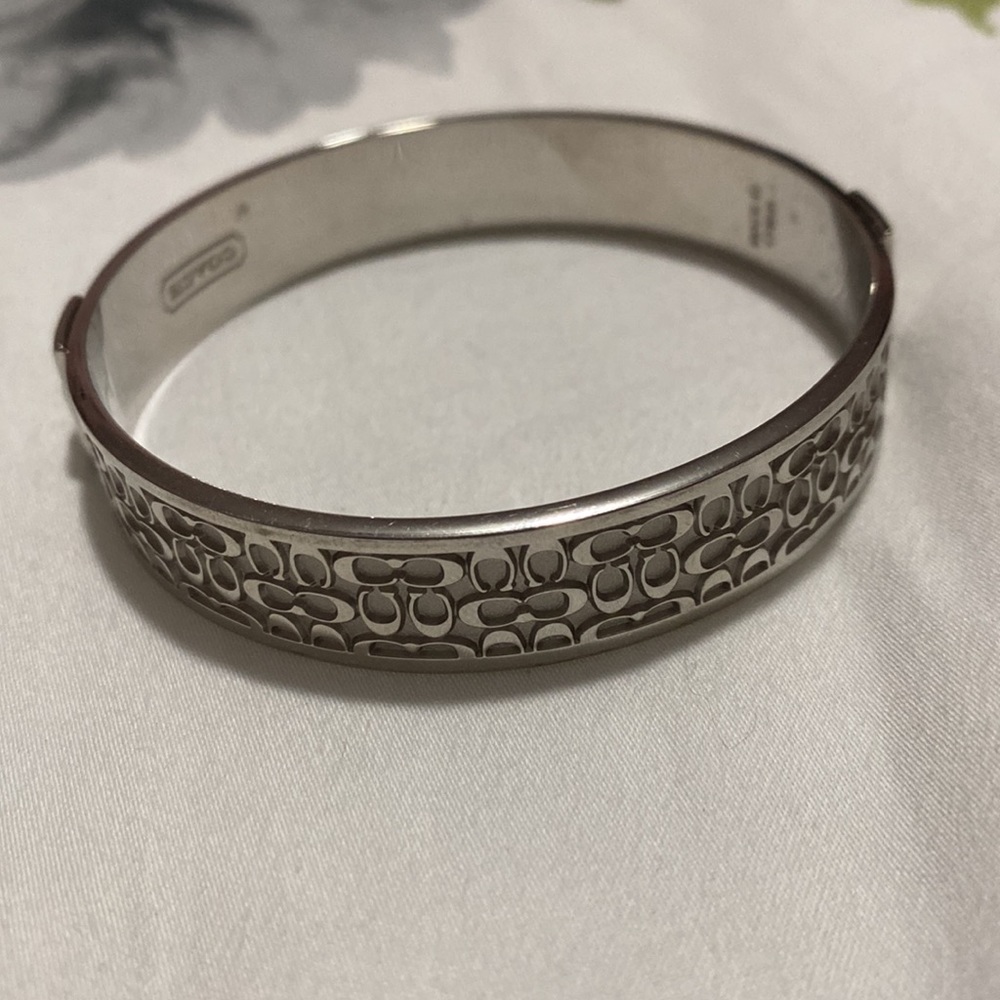 Authentic Coach Silver Bangle Bracelet - image 4